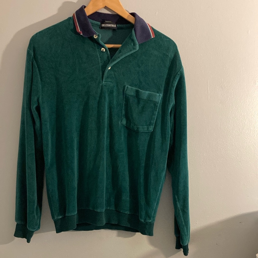 Chesterfield Green velvet Long Sleeve Polo